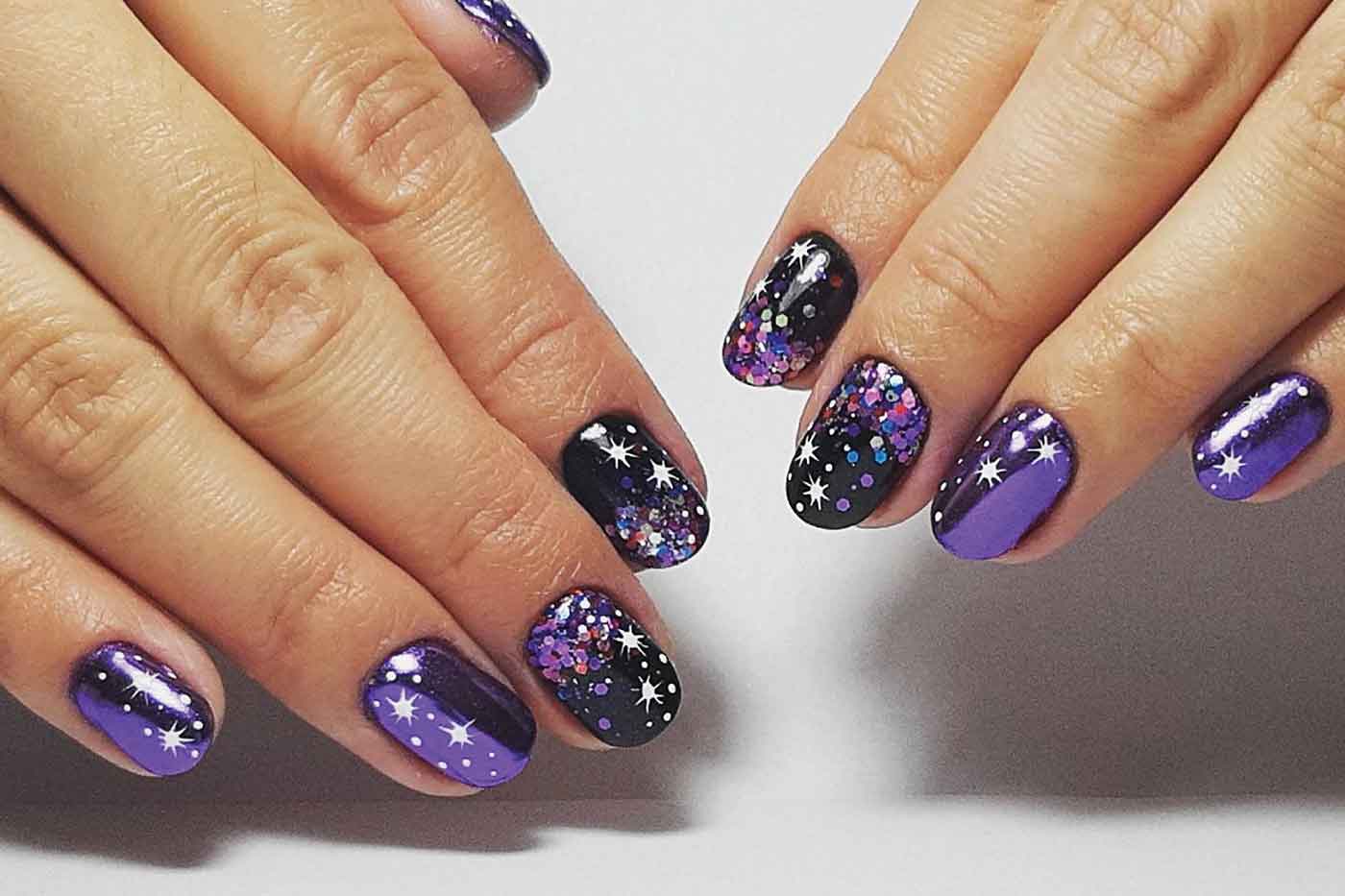 Cosmic Nails manicure latest. winter nail trend