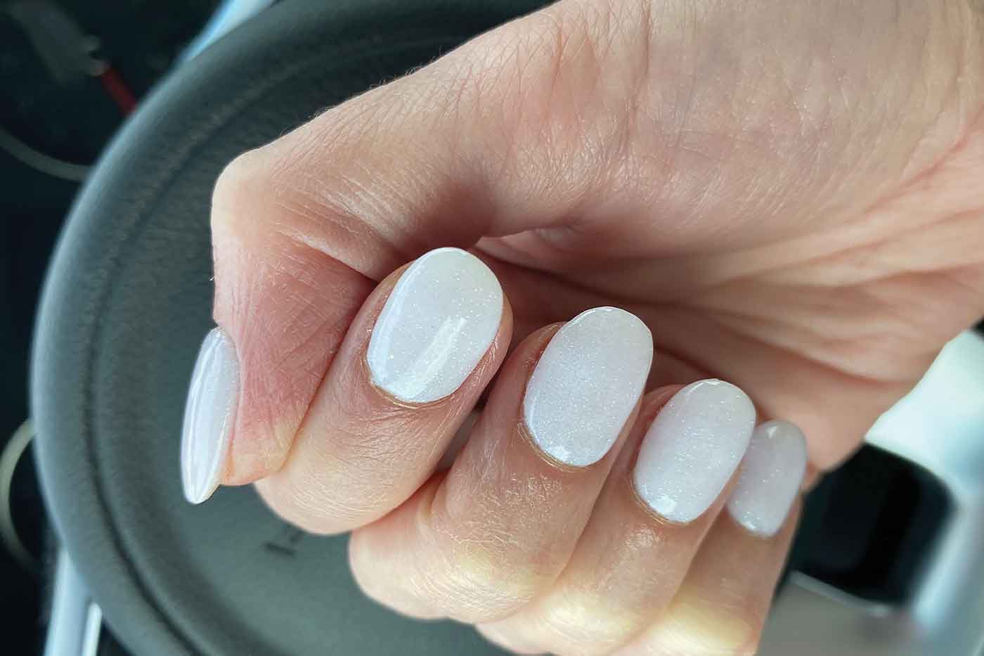 white gel nails manicure latest. winter nail trend