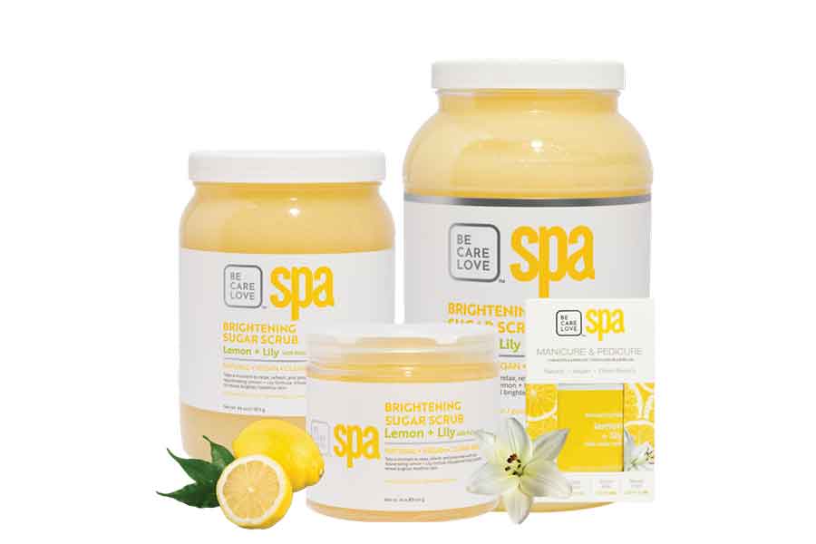 BCL Lemon Lily Dead Sea Salt Soak, Sugar Scrub, Moisture Mask & Massage Cream