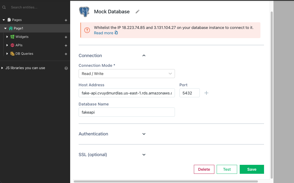 postgres app create database