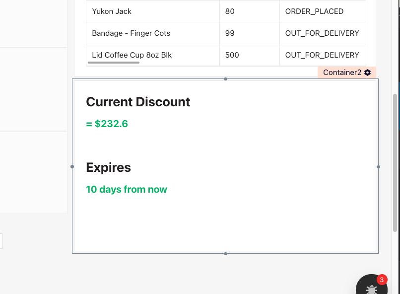 image showing discount amount and expiration display