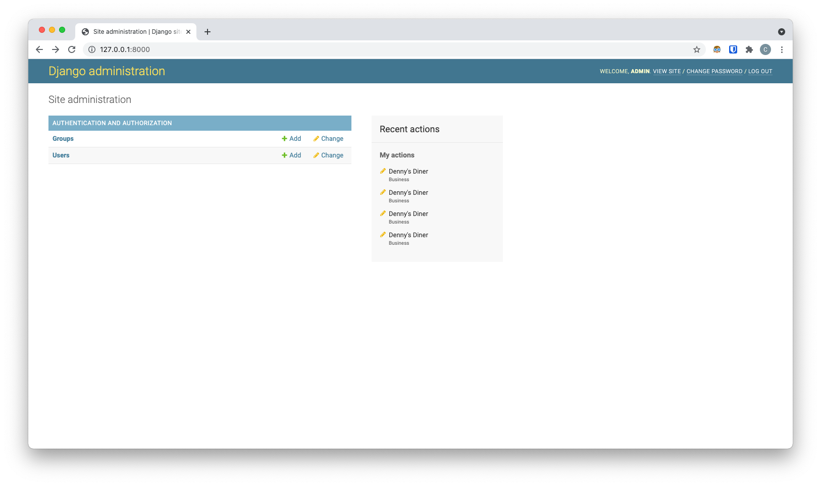 image showing admin dashboard