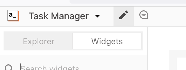 widgets tab