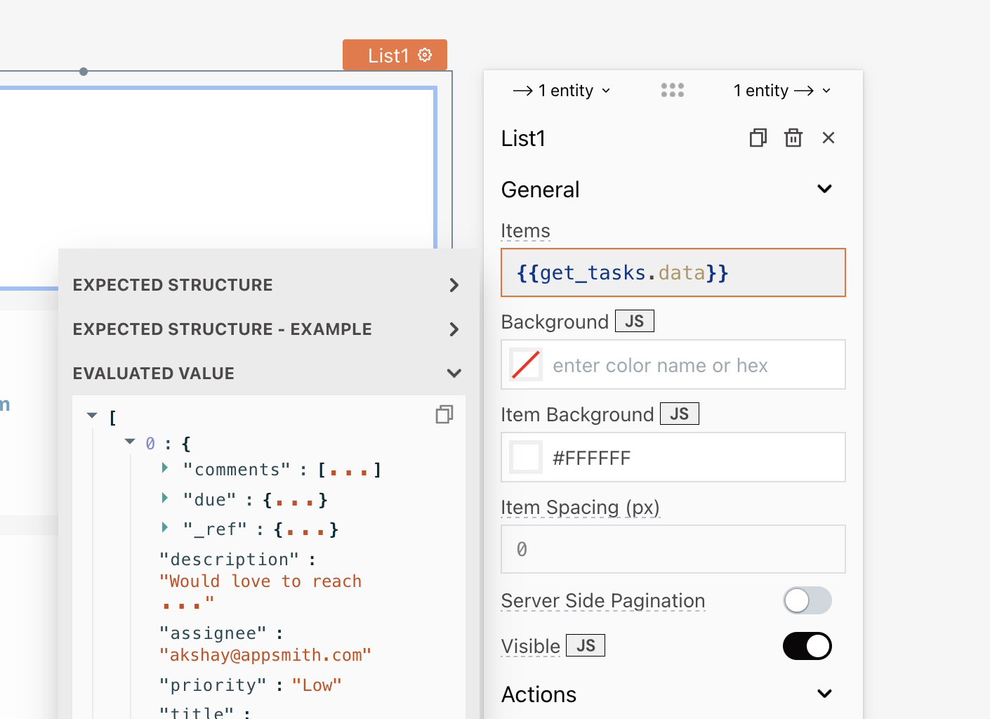 binding data into the list widget