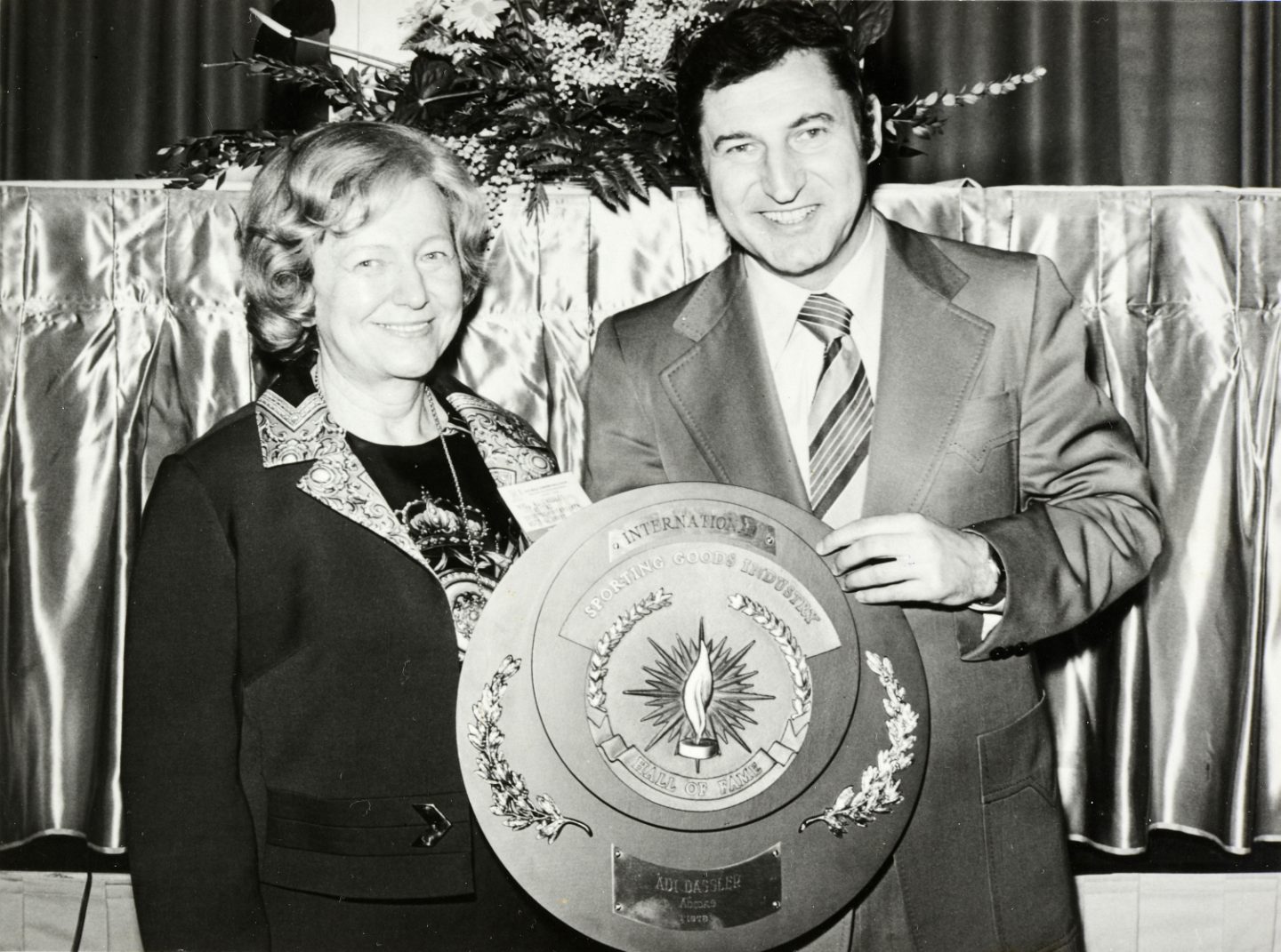 Käthe Dassler with her eldest son Horst in 1978. They ran the company together for several years after Adolf Dassler’s death.