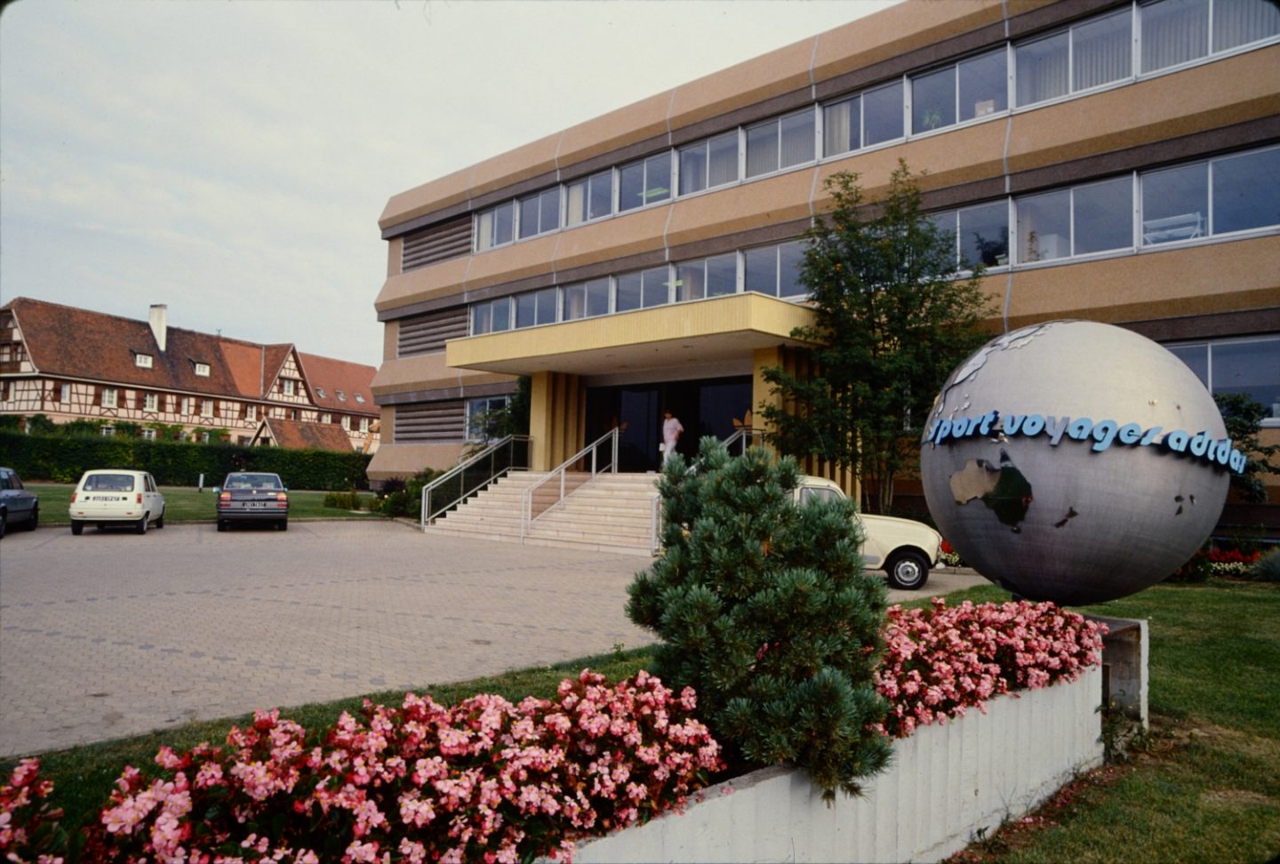 adidas France head office in the 1970s. Horst Dassler set up the first French production facility in 1959 taking over an old abandoned shoe factory. ©The adidas Archive