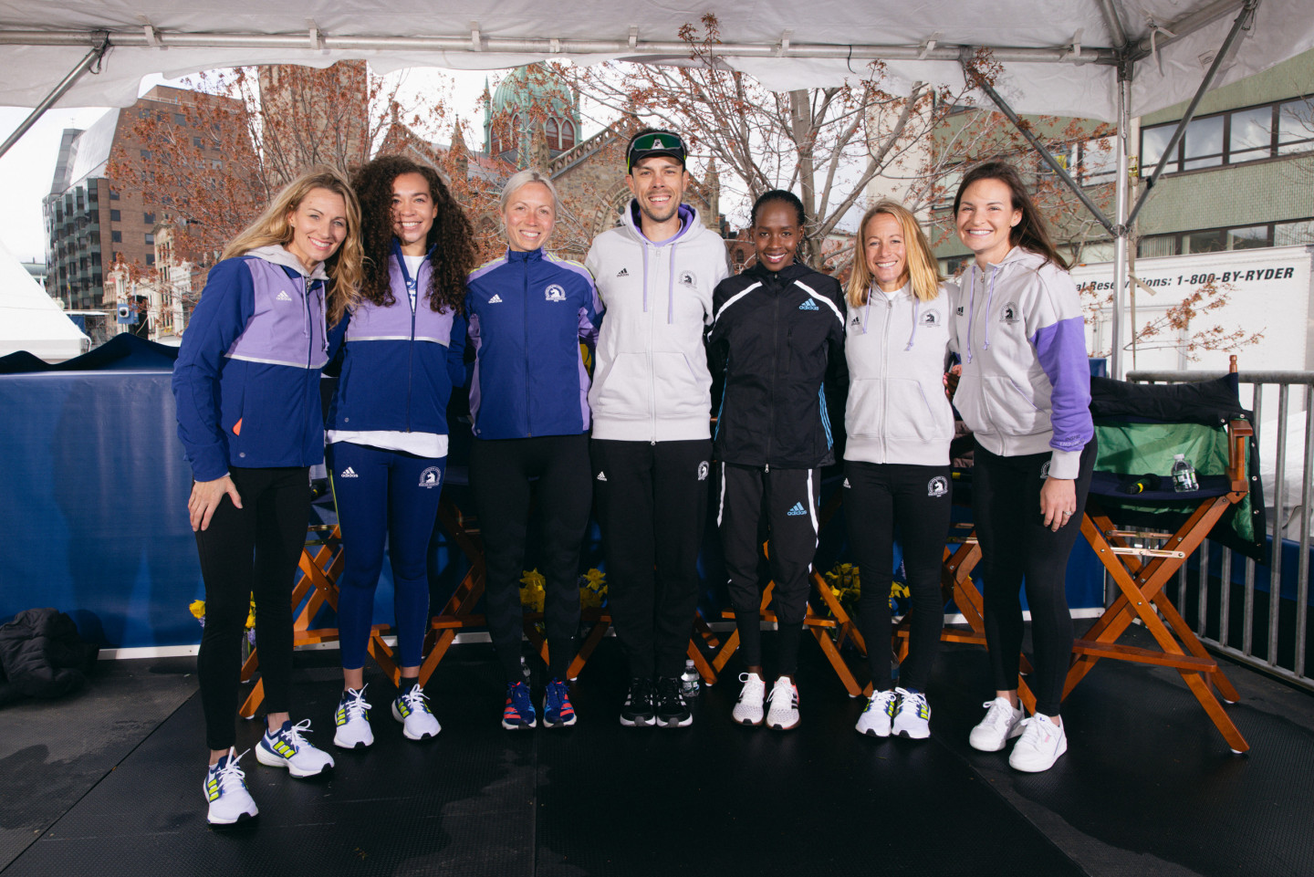 The adidas Runners community spreading the word in Boston.
