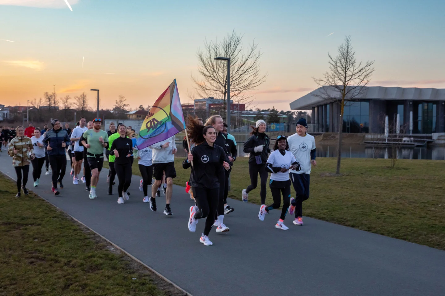 Multi-marathon winner Mary Keitany and our CEO Bjørn Gulden lead the charge of our allied brothers and sisters run.
