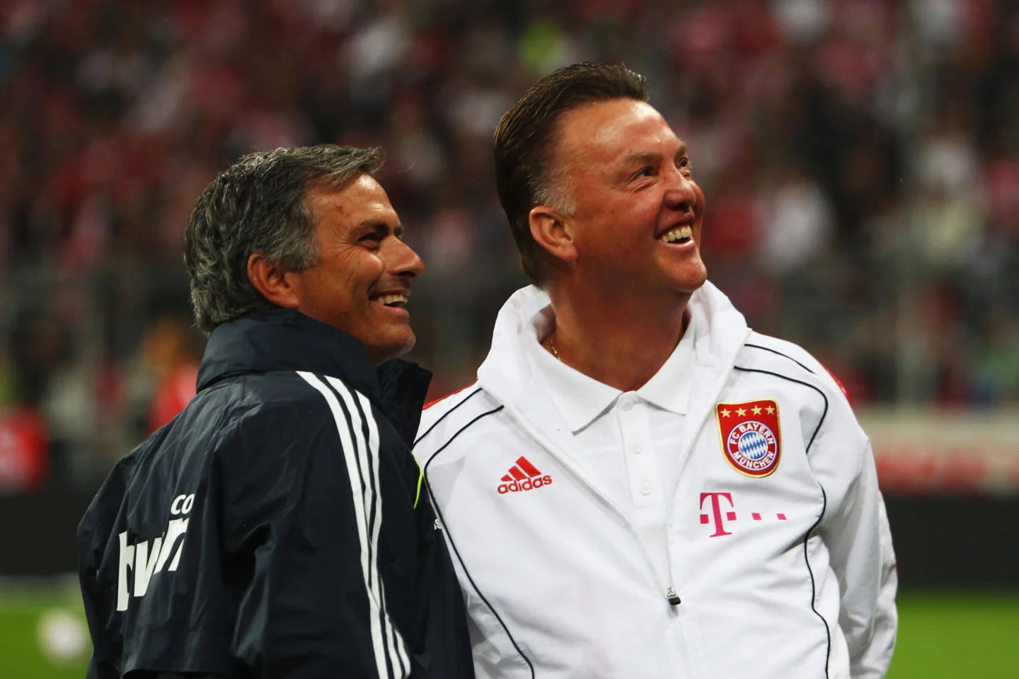 Louis Van Gaal and José standing side by side together. ©Sandra Behne/Getty Images