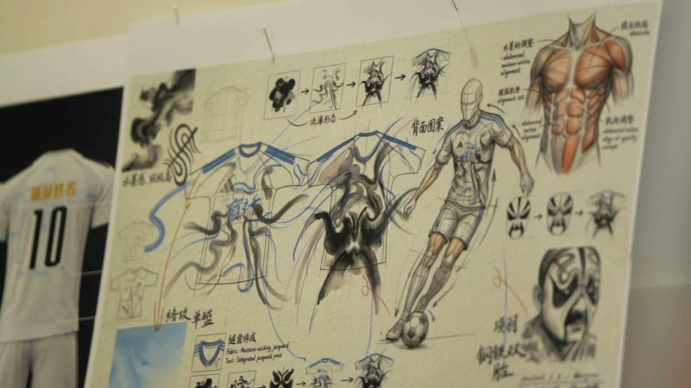 Sketches of football jerseys