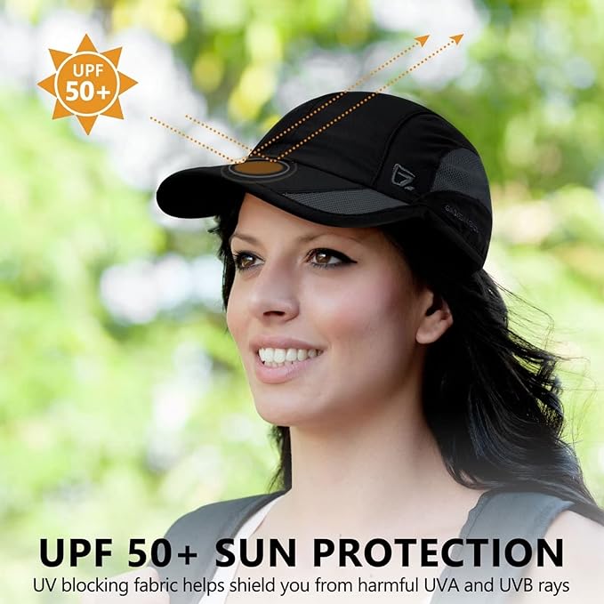 GADIEMKENSD Unstructured Quick Dry Sports Cap Outdoor Sun Protective Unisex image