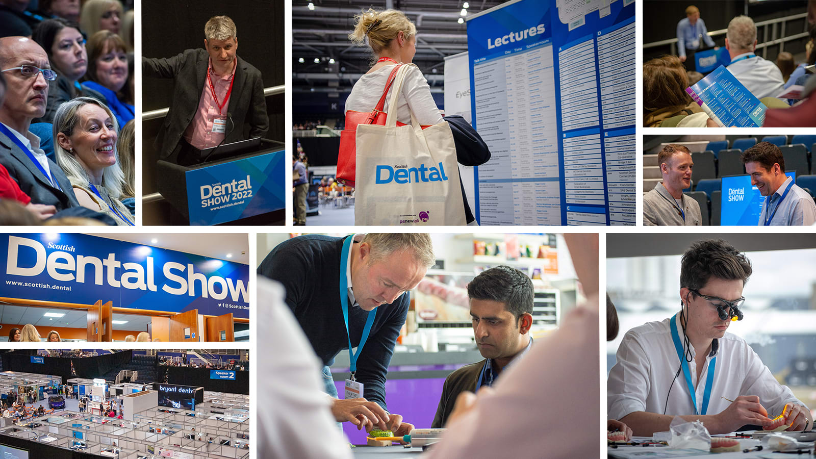 A montage of images from the Scottish Dental Show. With lectures, workshops, and talks from leading dental industry experts, it's an event not to be missed. Visit sdshow.co.uk for more information