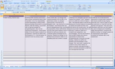 STAR Responses Excel Spreadsheet