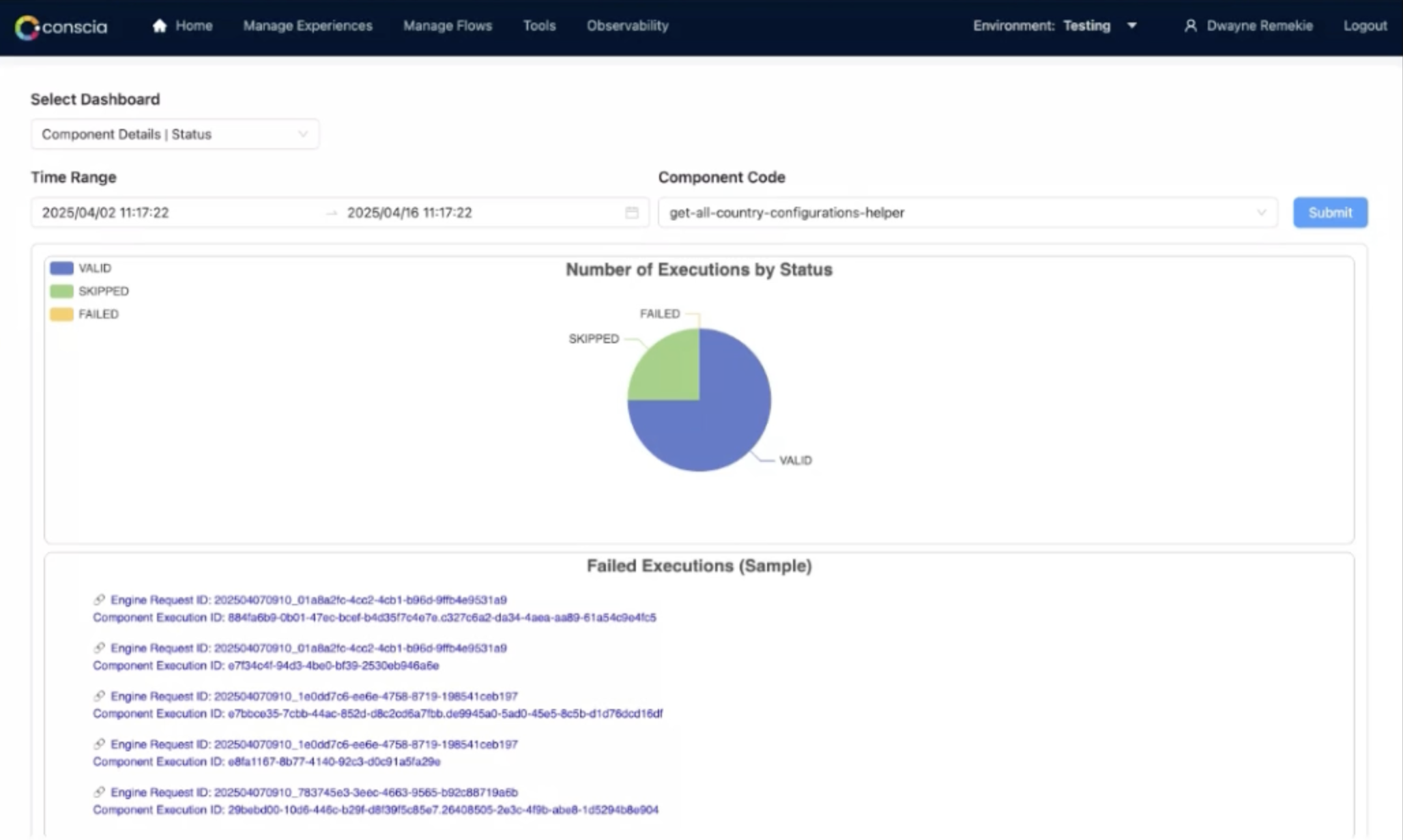 Component Status Dashboard