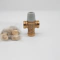 Caleffi 521352A 3-Way Scald Protection Point-of-Use Thermostatic Mixing Valve With Check Valve, 3/4 in, MNPT, 150 psi, 0.5 gpm, Brass Body