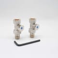 RUNTAL VALVE-ST SET, PAIR OF 1/2" STRAIGHT SHUT-OFF VALVES IN NICKEL PLATE (OVENTROP 1091182 COMBI 2 DN15)