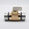 PureFlow® Press 94541 Ball Valve, 3/4 in Nominal, Press End Style, Brass Body, Full Port, EPDM/FKM Softgoods, Import
