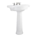 American Standard 0282800.020 Retrospect®, Rectangle Shape, 8 in Faucet Hole Spacing, 27 in W x 19-3/4 in D x 36 in H, Pedestal Mounting, Fireclay/Metal, White, Import