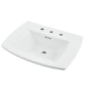American Standard 0445008.020 Edgemere® Pedestal Lavatory Sink Top, 19-1/2 in L x 25 in W x 5-1/2 in H, 8 in Faucet Hole Spacing, Import