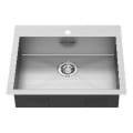 American Standard 18SB6252211.075 Edgewater® Kitchen Sink, Rectangular Shape, 1 Faucet Hole, 22 in L x 25 in W x 6 in H, Top/Under Mount, Stainless Steel, Stainless Steel, Import