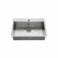 American Standard 18SB.9332211.075 Edgewater™ Kitchen Sink With Bottom Grid, Rectangle Shape, 1 Faucet Hole, 22 in W x 9 in D, Dual Mount, Stainless Steel, Import