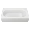 American Standard 2394202.020 Princeton™ Recess Bathtub, Soaking, Rectangle Shape, 60 in L 34 in W, Left Drain, White, Domestic
