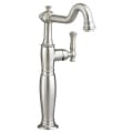 American Standard 7440.151.295 Quentin™ Monoblock Single Control Vessel Bathroom Faucet, 7-5/8 in Spout, 11-9/16 in H Spout, PVD Satin Nickel, 1 Handles, Import
