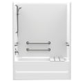Aquatic 2603SMTER-WH FreedomLine 2603SMTER 1-Piece Tub Shower Stall, Accessible, 56 in L x 30-3/4 in W x 76 in H, Gel-Coated/White, Domestic
