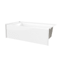 Aquatic 6032SMINL-WH 1-Piece Integral Skirted Bathtub, Everyday, Soaking, Squared Shape, 60 in W, Left Drain, Gel-Coated/White, Domestic
