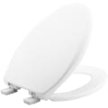 Bemis® 1200E4 000 Toilet Seat With Cover, AFFINITY ™, Elongated Bowl, Closed Front, Plastic, White, Adjustable Hinge, Domestic