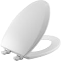 Bemis® 1500EC 000 Toilet Seat, Elongated Bowl, Closed Front, Wood, White, Quick Release Hinge, Domestic