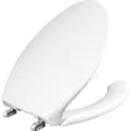 Bemis® 1950SSTDG 000 1950SSTDG Heavy Duty Toilet Seat, Elongated Bowl, Open Front, Plastic, White, Self-Sustaining Check Check Hinge, Domestic