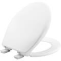 Bemis® 200E4 000 Toilet Seat With Cover, AFFINITY ™, Round Bowl, Closed Front, Plastic, White, Adjustable Hinge, Domestic