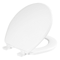 Bemis® 600E4 000 Toilet Seat With Cover, Ashland™, Round Bowl, Closed Front, Wood, Enamel High Gloss/White, Adjustable Hinge, Domestic