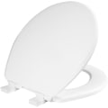 Bemis® 600E4 000 Toilet Seat With Cover, Ashland™, Round Bowl, Closed Front, Wood, Enamel High Gloss/White, Adjustable Hinge, Domestic