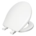 Bemis® 730EC 000 Toilet Seat With Cover, Round Bowl, Closed Front, Plastic, White, Quick Release Hinge, Domestic