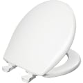 Bemis® 730EC 000 Toilet Seat With Cover, Round Bowl, Closed Front, Plastic, White, Quick Release Hinge, Domestic