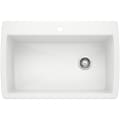 Blanco 440195 DIAMOND™ SILGRANIT® II Kitchen Sink, Rectangle Shape, 1 Faucet Holes, 32-1/2 in W x 22 in D, Drop-In Mount, Granite, White, Import