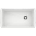 Blanco 441767 DIAMOND™ SILGRANIT® II Kitchen Sink, White, Rectangle Shape, 30-1/2 in L x 16-1/2 in W x 9-1/2 in D Bowl, 33-1/2 in L x 18-1/2 in W, Under Mount, Solid Granite
