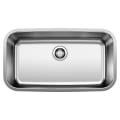 Blanco 442576 STELLAR™ Kitchen Sink, Refined Brushed, Rectangle Shape, 30 in L x 16 in W x 9 in D Bowl, 32 in L x 18 in W, Under Mount, 18 ga 304 Stainless Steel