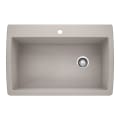 Blanco 442753 DIAMOND™ Dual-Mount Super Single Bowl Kitchen Sink, Rectangular Shape, 1 Faucet Holes, 33.5 in L x 22 in W x 9.866 in H, Drop-In/Under Mount, SILGRANIT®, Concrete Gray, Import