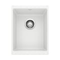 Blanco 513422 PRECIS™ SILGRANIT® II Medium Composite Sink, White, Rectangle Shape, 12.6 in L x 15-3/4 in W x 7-1/2 in D Bowl, 13-3/4 in L x 18 in W, Under Mount, Granite