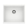 Blanco 513426 PRECIS™ SILGRANIT® II Kitchen Sink, White, Rectangle Shape, 19.69 in L x 15-3/4 in W x 7-1/2 in D Bowl, 20-3/4 in L x 18 in W, Under Mount, Solid Granite