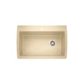 Blanco 441214 DIAMOND™ SILGRANIT® II Kitchen Sink, Rectangle Shape, 1 Faucet Holes, 32-1/2 in W x 22 in D, Drop-In Mount, Granite, Biscotti, Import