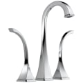 Brizo® 65430LF-PC-ECO Virage® Widespread Vessel Lavatory Faucet, Commercial, 5-9/16 in Spout, 9-9/16 in H Spout, 6 to 16 in Center, Polished Chrome, 2 Handles, Grid Strainer Drain, Import