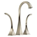 Brizo® 65430LF-BN-ECO Virage® Widespread Vessel Lavatory Faucet, Commercial, 5-9/16 in Spout, 9-9/16 in H Spout, 6 to 16 in Center, Brushed Nickel, 2 Handles, Grid Strainer Drain, Import