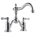 Brizo® 65536LF-PC Tresa® Widespread Bridge Lavatory Faucet, Commercial, 1.5 gpm Flow Rate, 5-1/2 in H Spout, 8 in Center, Polished Chrome, 2 Handles, Pop-Up Drain, Domestic