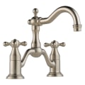 Brizo® 65538LF-BN Tresa® Widespread Bridge Lavatory Faucet, Commercial, 1.5 gpm Flow Rate, 5-1/2 in H Spout, 8 in Center, Brushed Nickel, 2 Handles, Pop-Up Drain, Domestic