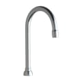Chicago Faucet® GN2AE3JKABCP Rigid/Swing Gooseneck Spout, 5-1/4 in L x 6-1/8 in H, Brass, Polished Chrome, Import