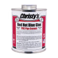 Christy's® Red Hot Blue Glue® 5528 Medium Body PVC Plastic Pipe Cement, 1 qt Container, Deep Blue